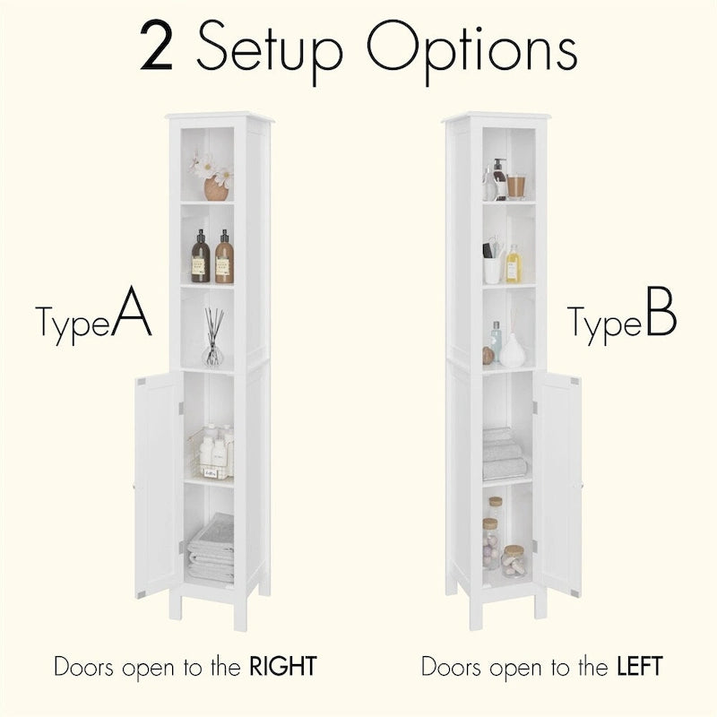 66.92 Tall Bathroom Storage Cabinet with Adjustable Shelves