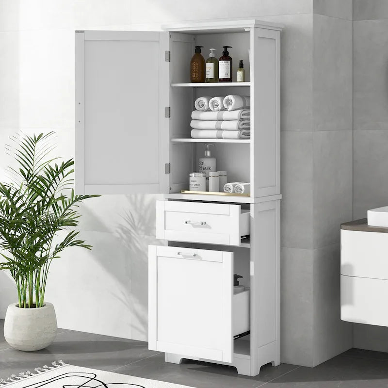 Storage Cabinet with Drawers and Adjustable Shelf