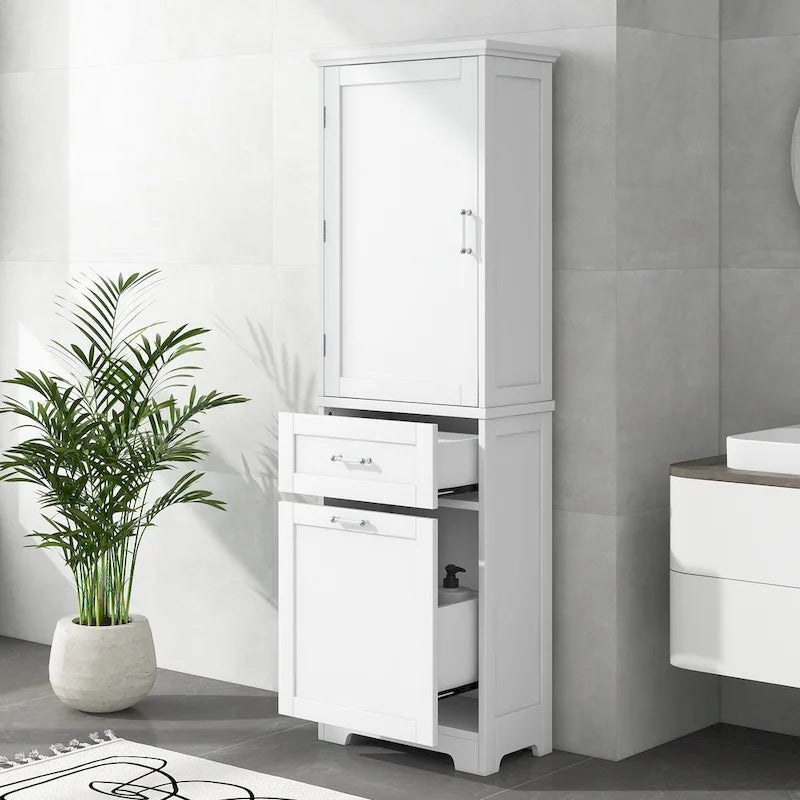 Storage Cabinet with Drawers and Adjustable Shelf