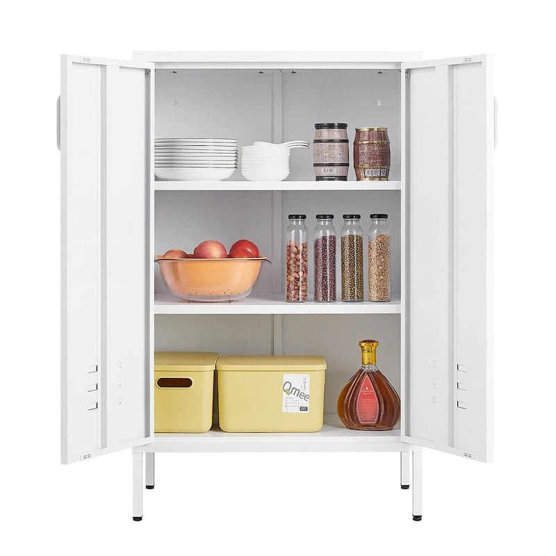 2 Door Miscellaneous Storage Cabinet,Garage Tool Cabinet,Office File Cabinet 2 Movable Partitions