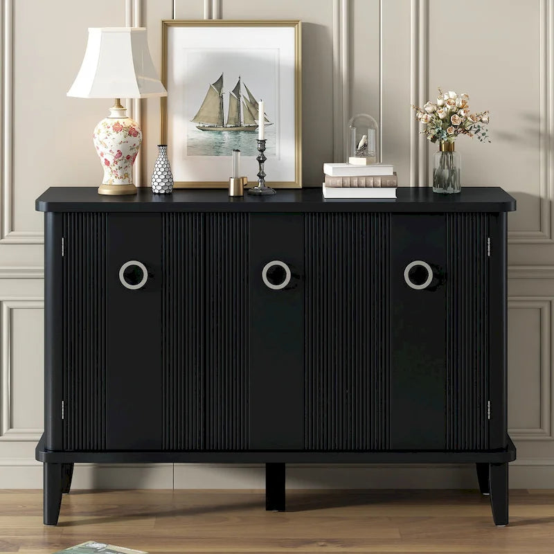 Simple and Atmospheric Solid Wood Veneer Fraxinus Mandschuric Cabinet